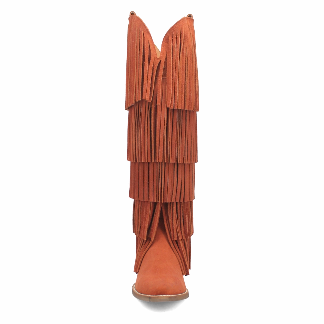 No Heel Cowboy Boots Online Exclusive | Dingo | Wild Child Suede Leather Boot in Rust **PREORDER