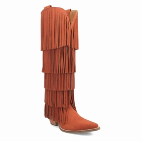 Gold Boots Knee High Online Exclusive | Dingo | Wild Child Suede Leather Boot in Rust **PREORDER