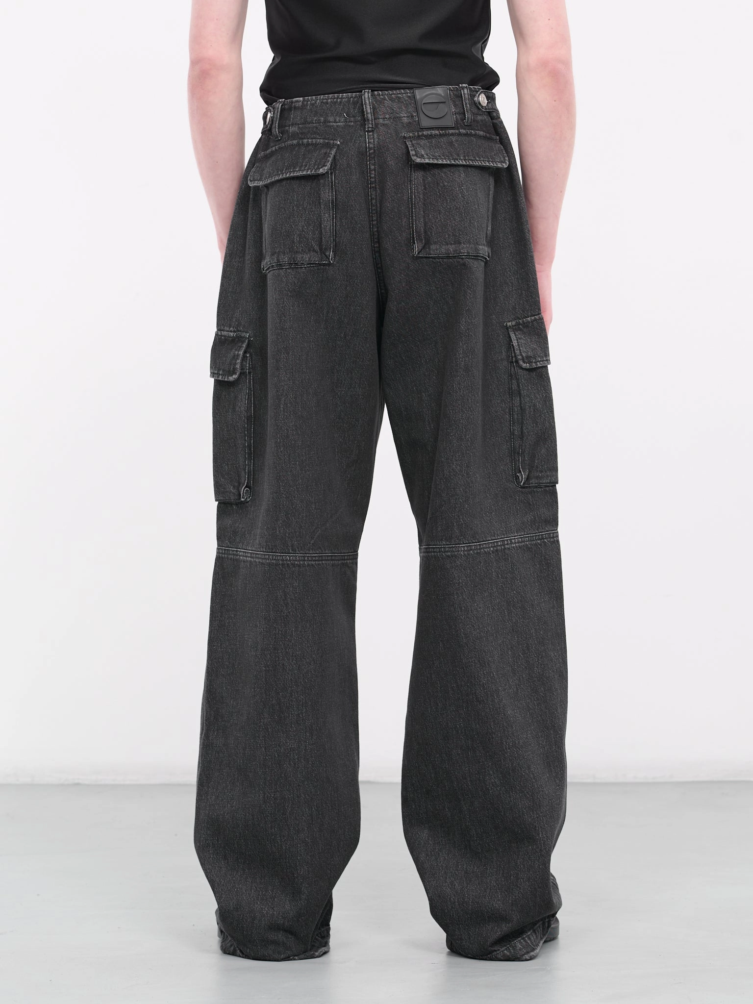 Prstge Cargo Pants Denim Cargo Jeans (COPP40852MEN-WASHED-BLACK)