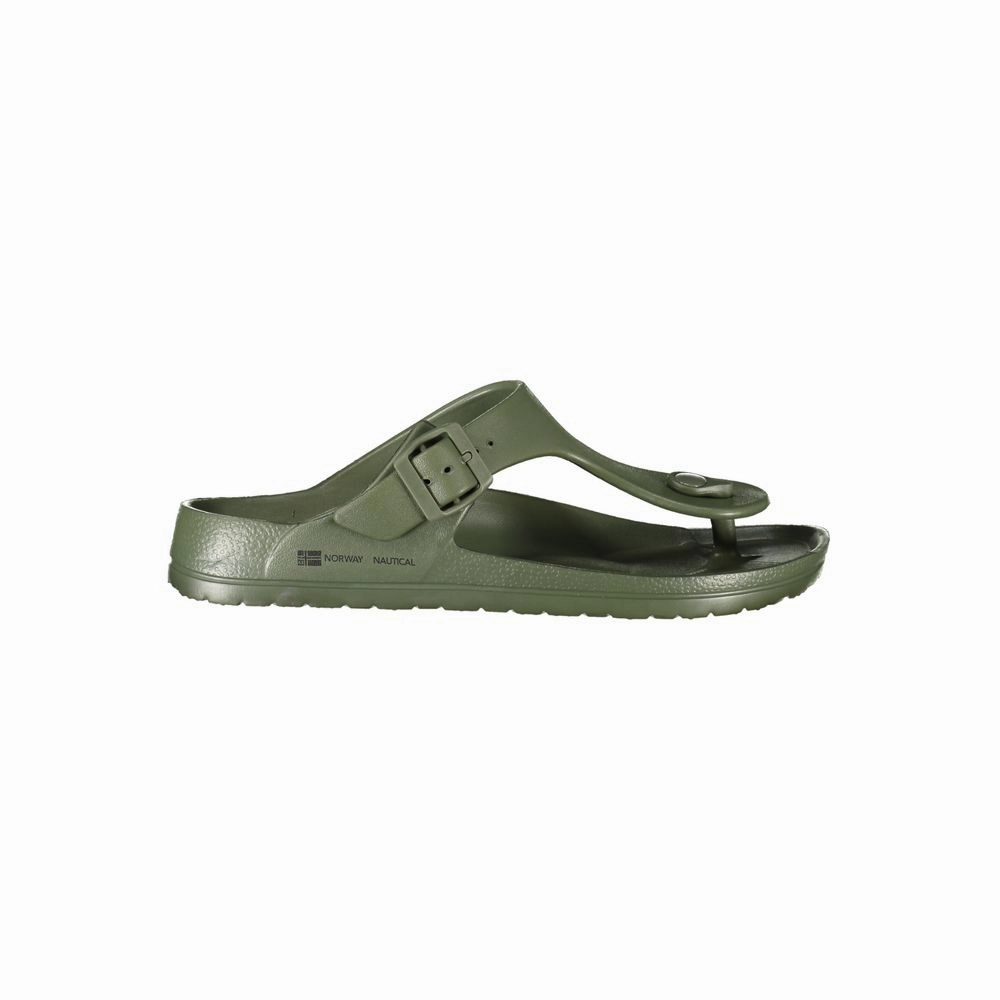 Norway 1963 Green Plastic Mens Sandal Flip Flops Elegant
