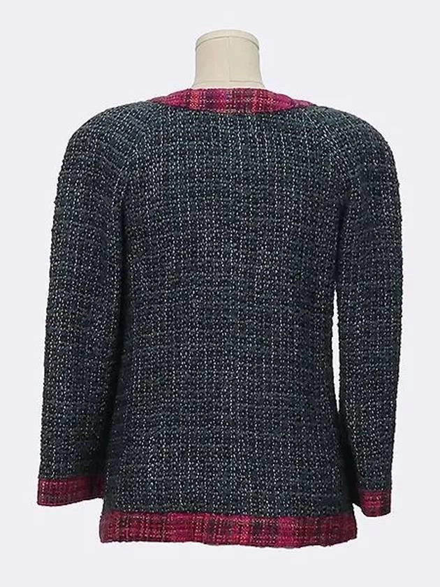 P59602 Green Pink Color Tweed Women s Jacket Size 36 Chanel Revit Jackets