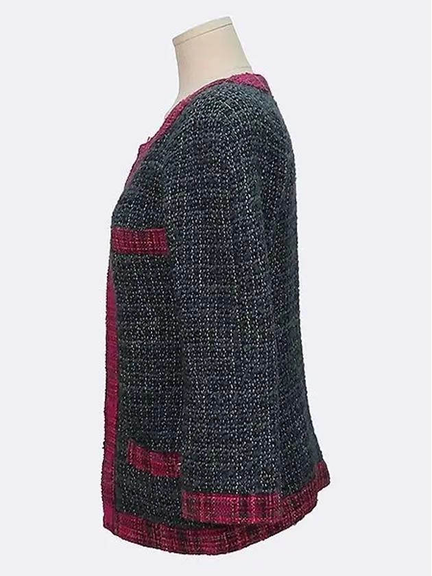 P59602 Green Pink Color Tweed Women s Jacket Size 36 Chanel Ski Jackets Denver