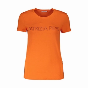 Patrizia Pepe Orange Elastane Women Top Cheap T Shirts Custom