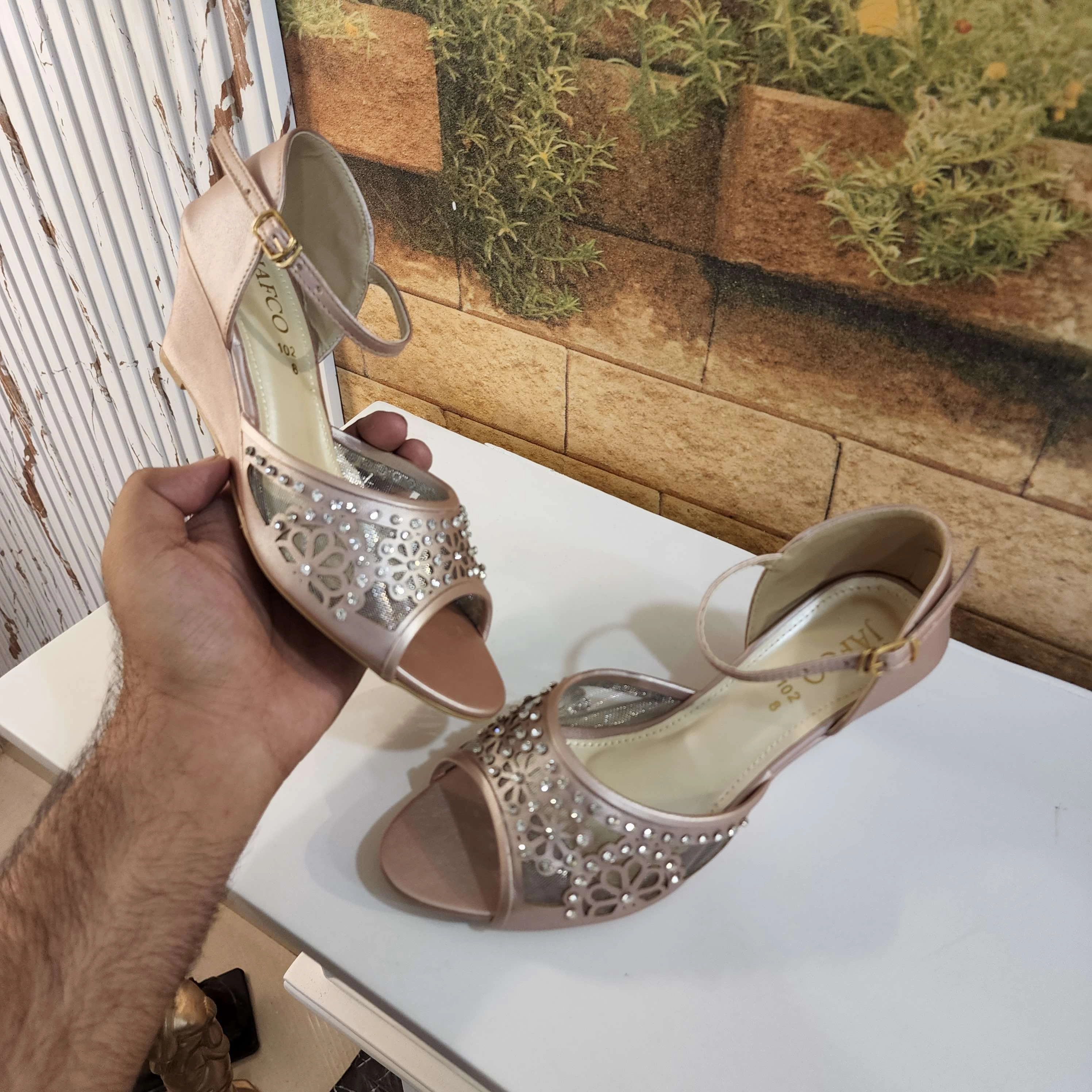 Leather Sandals Strappy Peach Casual Sandals In Wedge