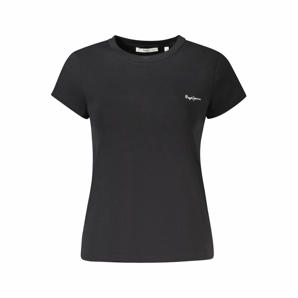 Scuba Diving T Shirts Pepe Jeans Black Cotton Women T-Shirt