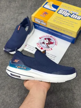 Waffle Debut Vintage Running Shoes Skechers Slip-ins: Max Cushioning Hyper Burst Navy blue, Air-Cooled Memory Foam