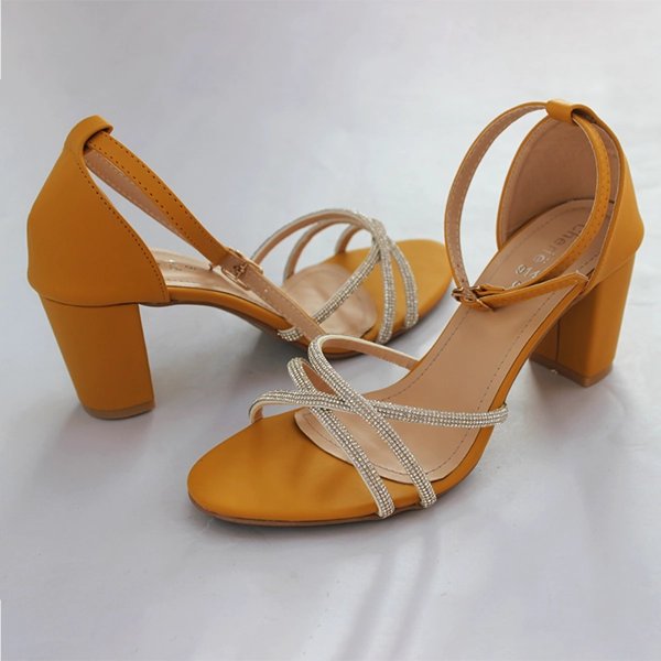 Yellow Block Heel Sandal for women Sandals Chunky Platform