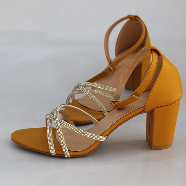 Yellow Block Heel Sandal for women Ancient Sandals