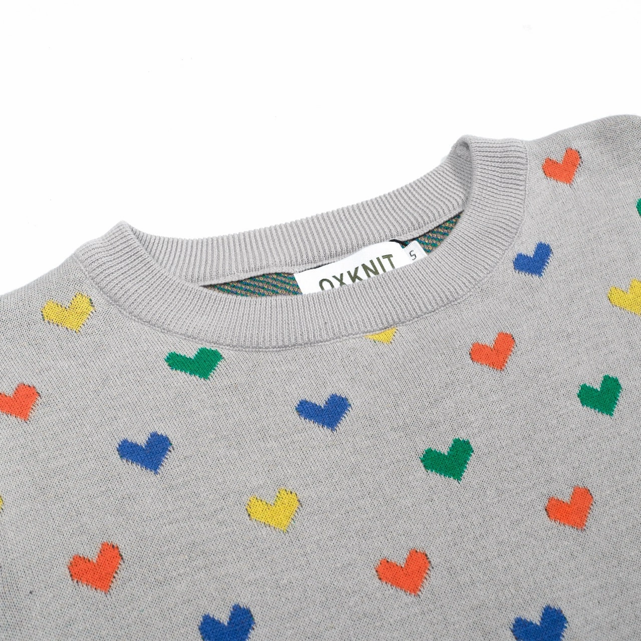 Women's grey heart-shaped vintage jacquard knitwear Mending Holes In Knitwear