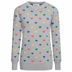 Pleated Knitwear Women's grey heart-shaped vintage jacquard knitwear