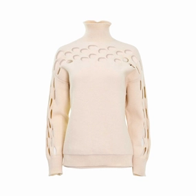 Simona Corsellini Women's Cream White Knit Sweater Knitwear Stockists