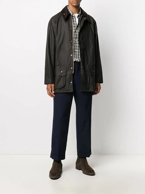 BARBOUR - Men Classic Beaufort Wax Jacket Plaid Plus Size Coats