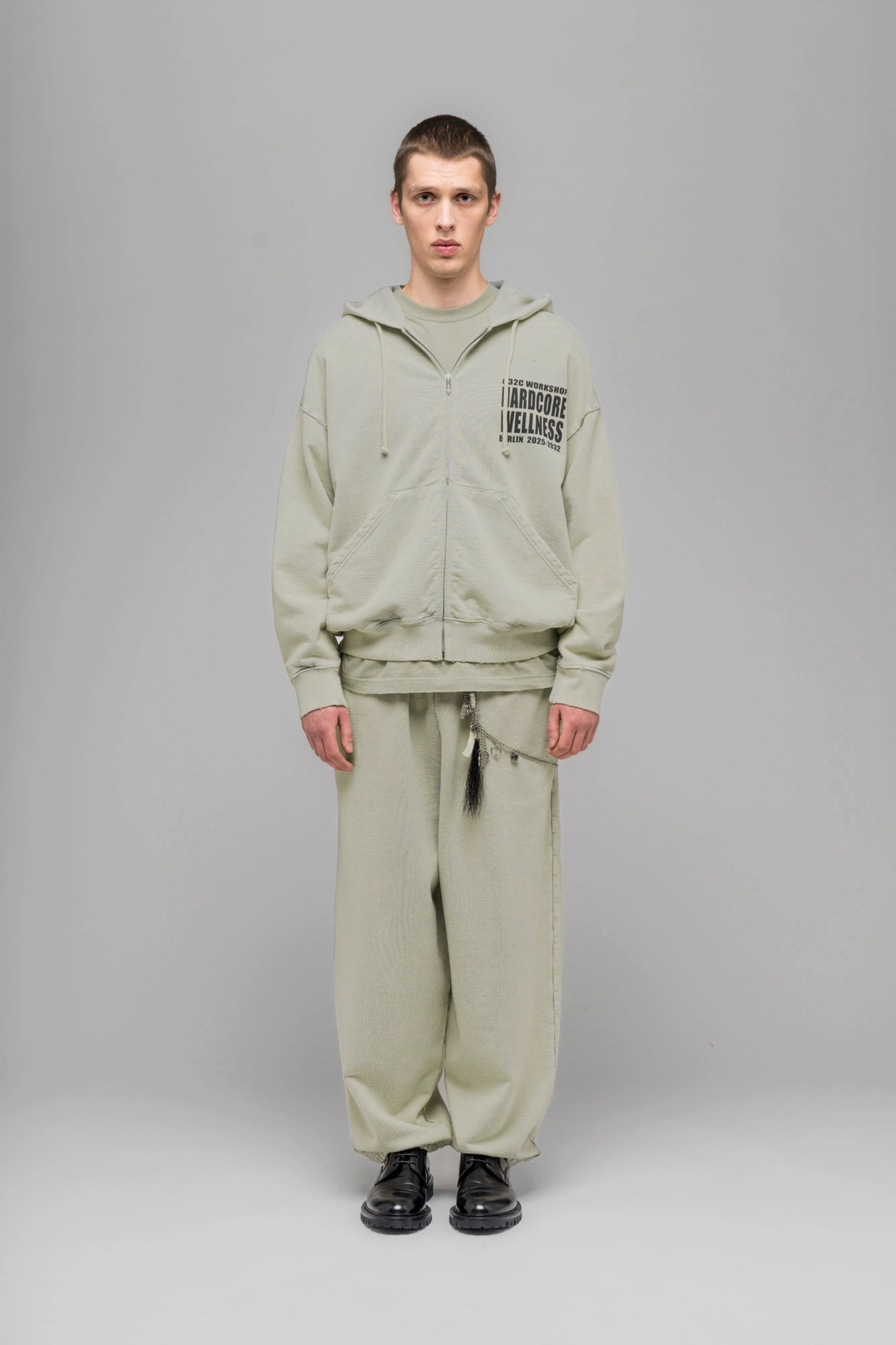 Navy Hooded Sweatshirts "HARDCORE WELLNESS" ZIP-UP