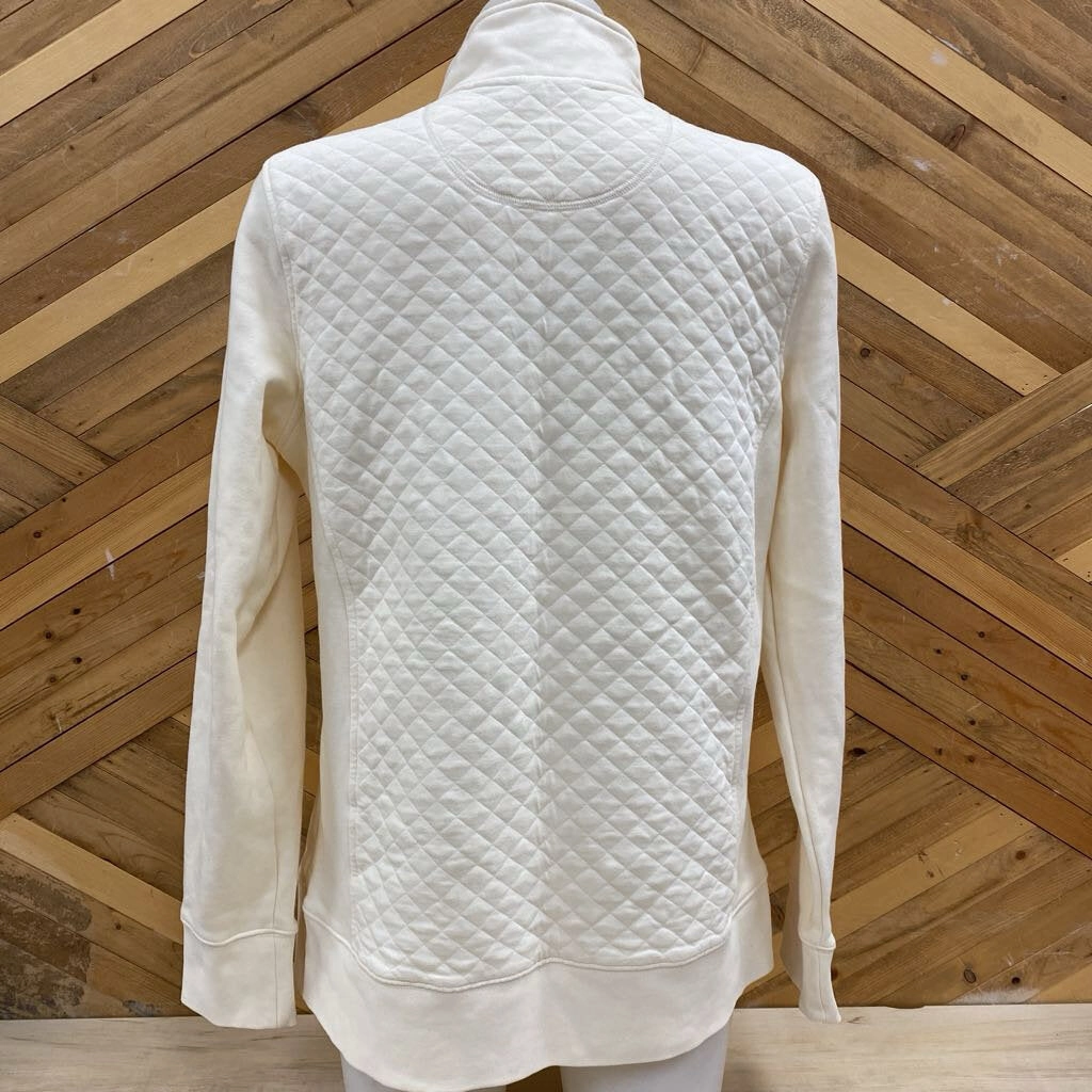 Bulk Hooded Sweatshirts Sale L.L. Bean - Women's Quilted 1/4 Zip Pullover - MSRP $129: Cream/White-women-MD