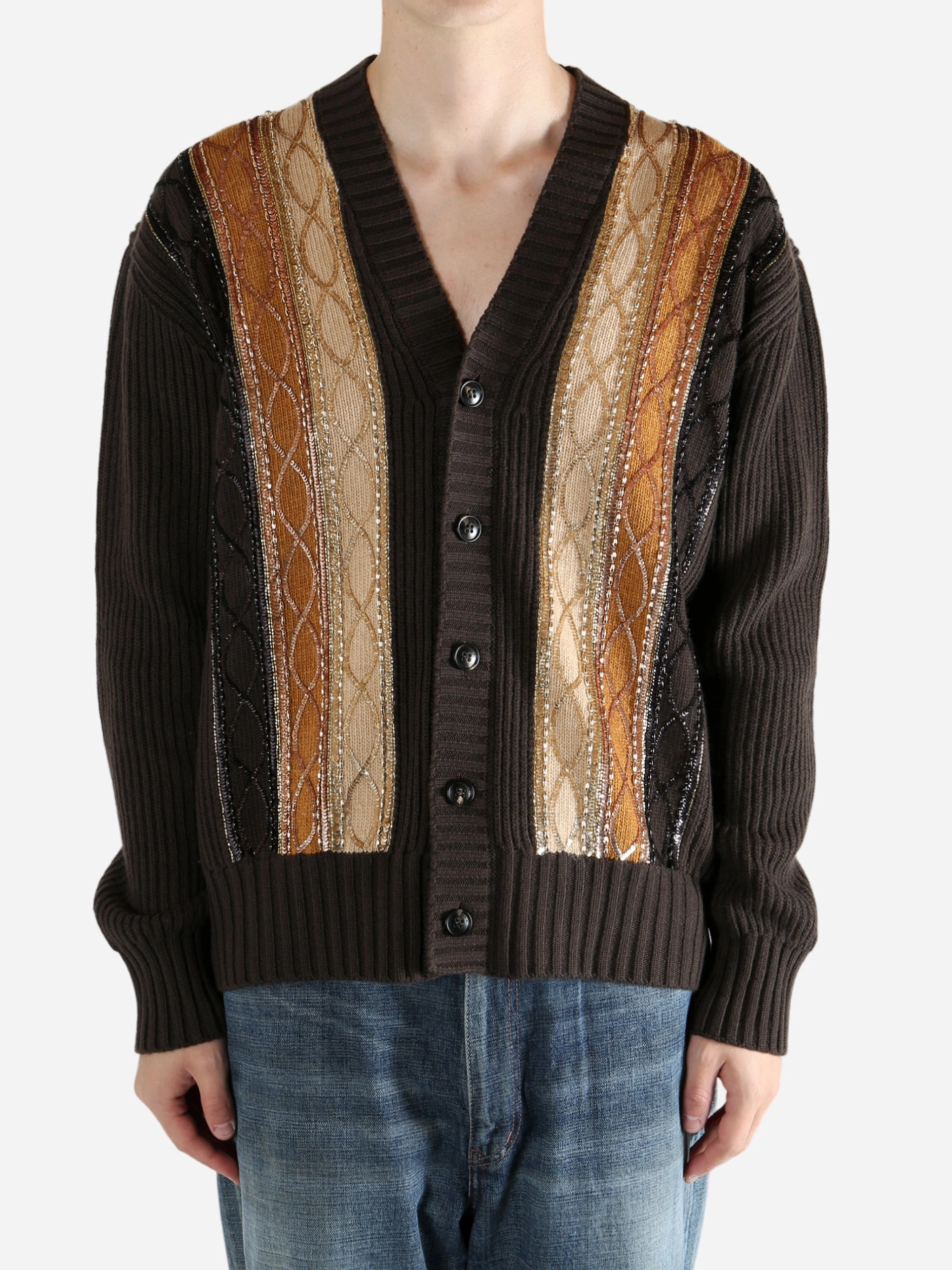 AMIRI - Men Embellished Striped Cardigan Maria Dora Knitwear