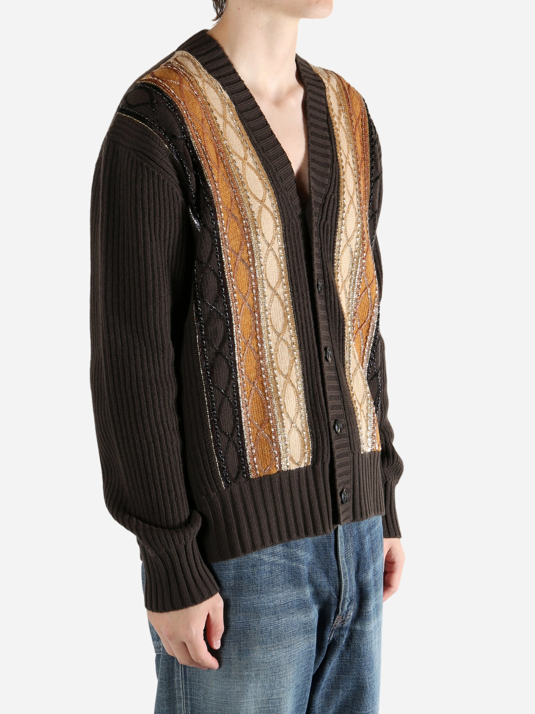 Metallic Knitwear AMIRI - Men Embellished Striped Cardigan
