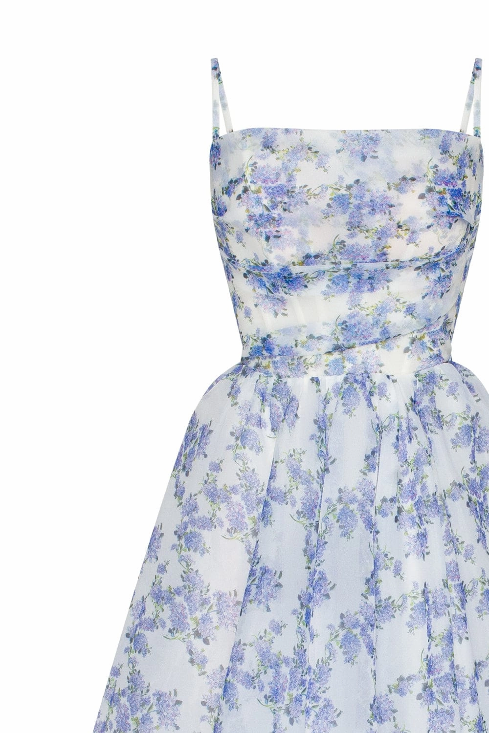 Country Side Dress To Impress Blue Hydrangea spaghetti strap midi dress