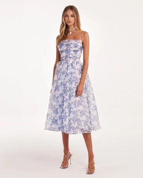 Allintitle:green Homecoming Dress Blue Hydrangea spaghetti strap midi dress