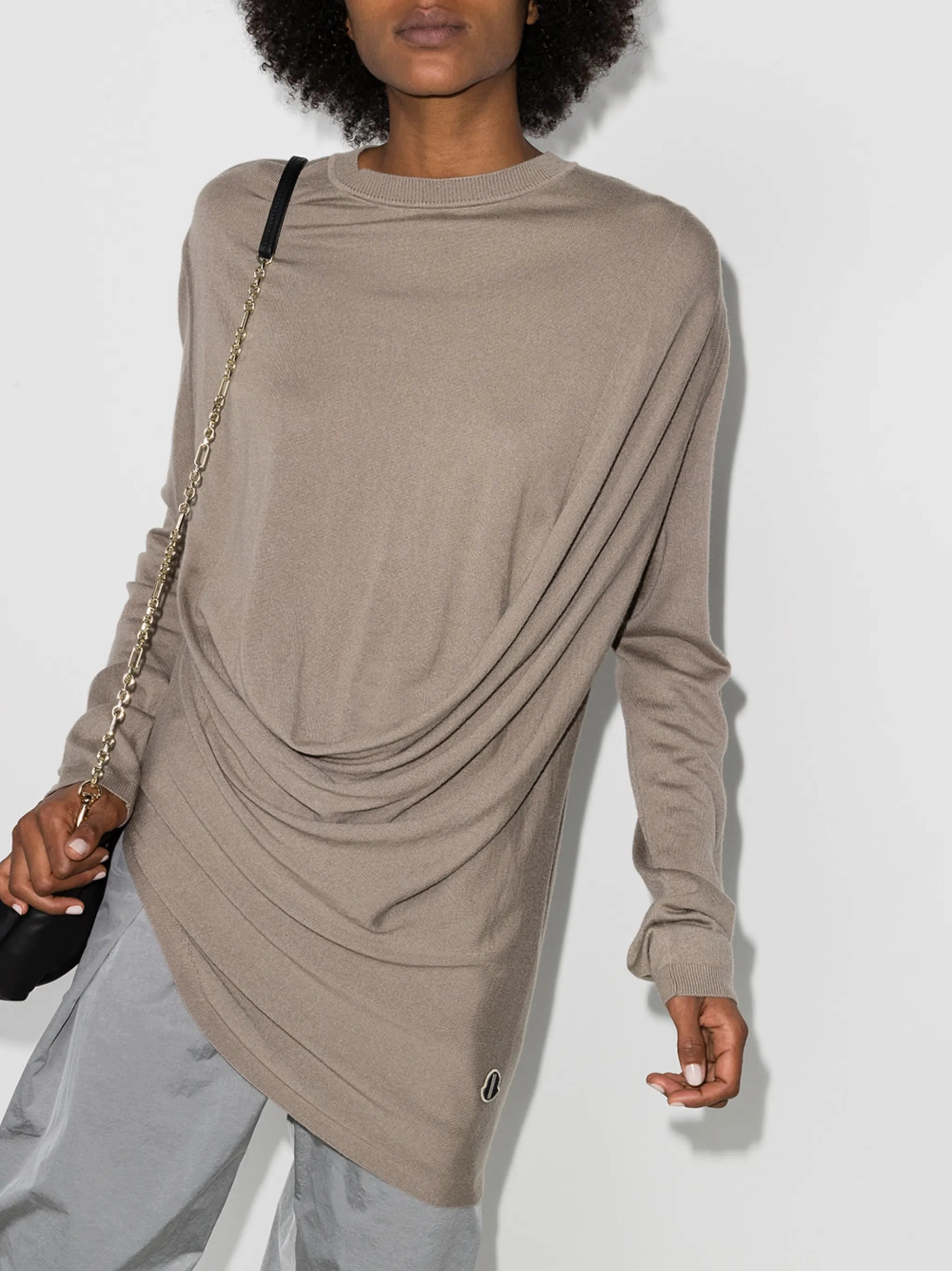 Material Knitwear draped-design top