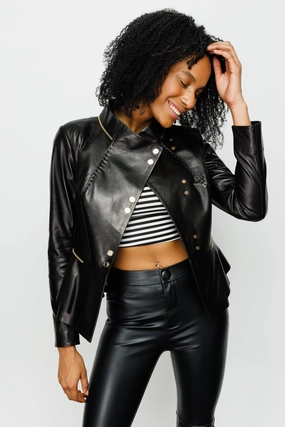 Fall Jackets Plus Size The Olmetti Black Leather Women Jacket