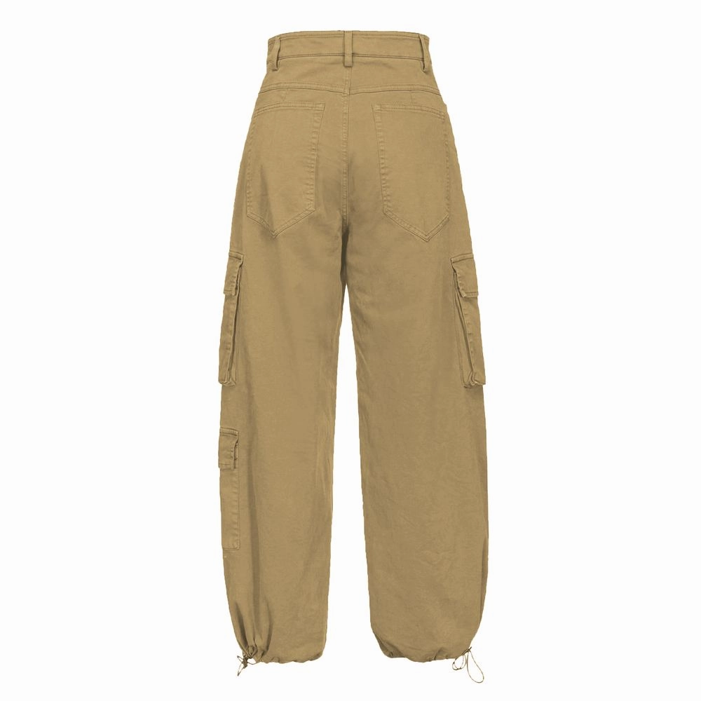 PINKO Beige Cotton Women Cargo Pant Mila Cargo Pants