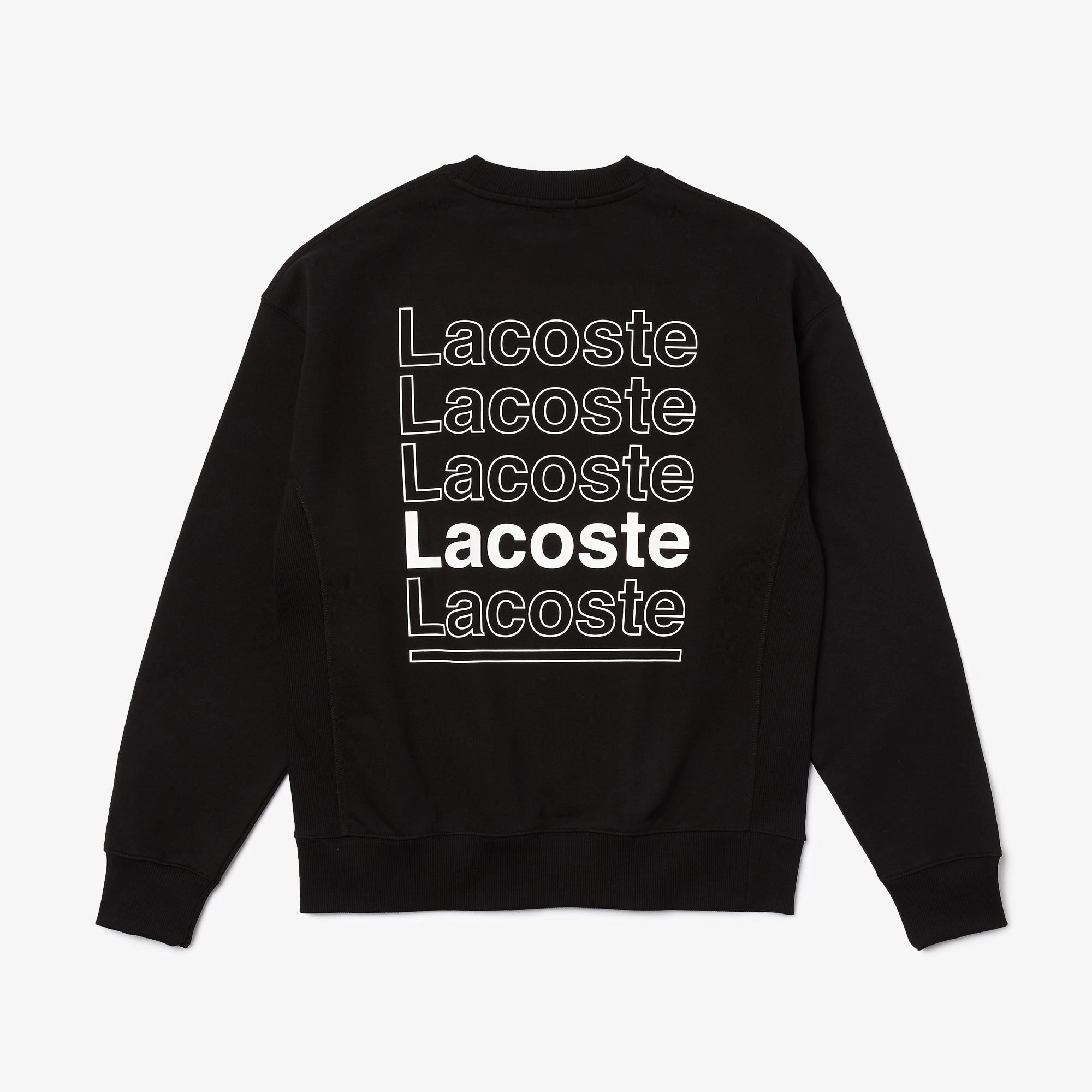 Blood Gang Sweatshirts Lacoste Men's L!VE Loose Fit Crew Neck Print Fleece Sweatshirt