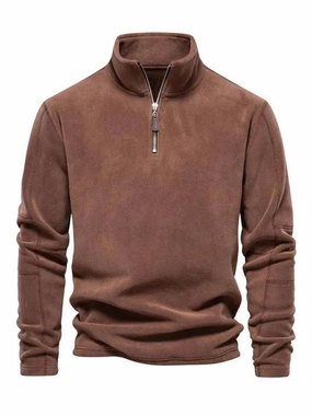 Polar Stand Collar Fleece Men Sweatshirt Sports Sweatshirts Vintage