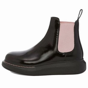Vintage Chelsea Boots (WMNS) Alexander McQueen Hybrid Chelsea Boot 'Black Sugar Pink' 586398WHX521123 #