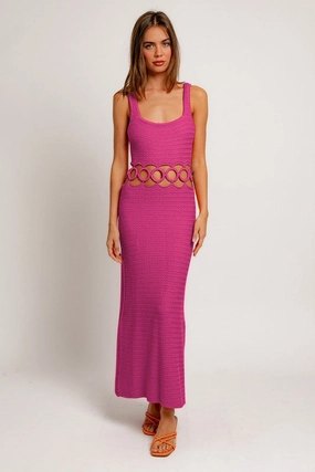 Divine Midi Dress Bali Square Neck Sleeveless Crochet Midi Dress