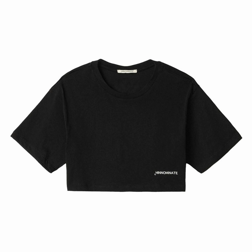 Hinnominate Black Cotton Women T-Shirt State Of Iowa T Shirts