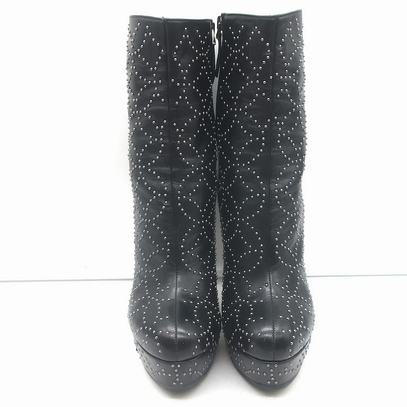 Sneaker Work Boots Alaia Studded Leather Platform Boots Black Size 39