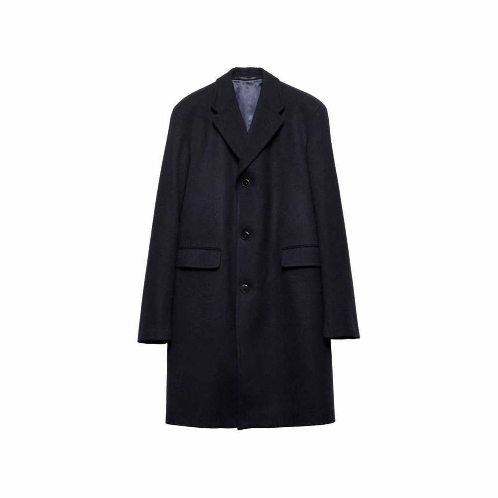 Prada Blue Wool Coat Petite Long Coats