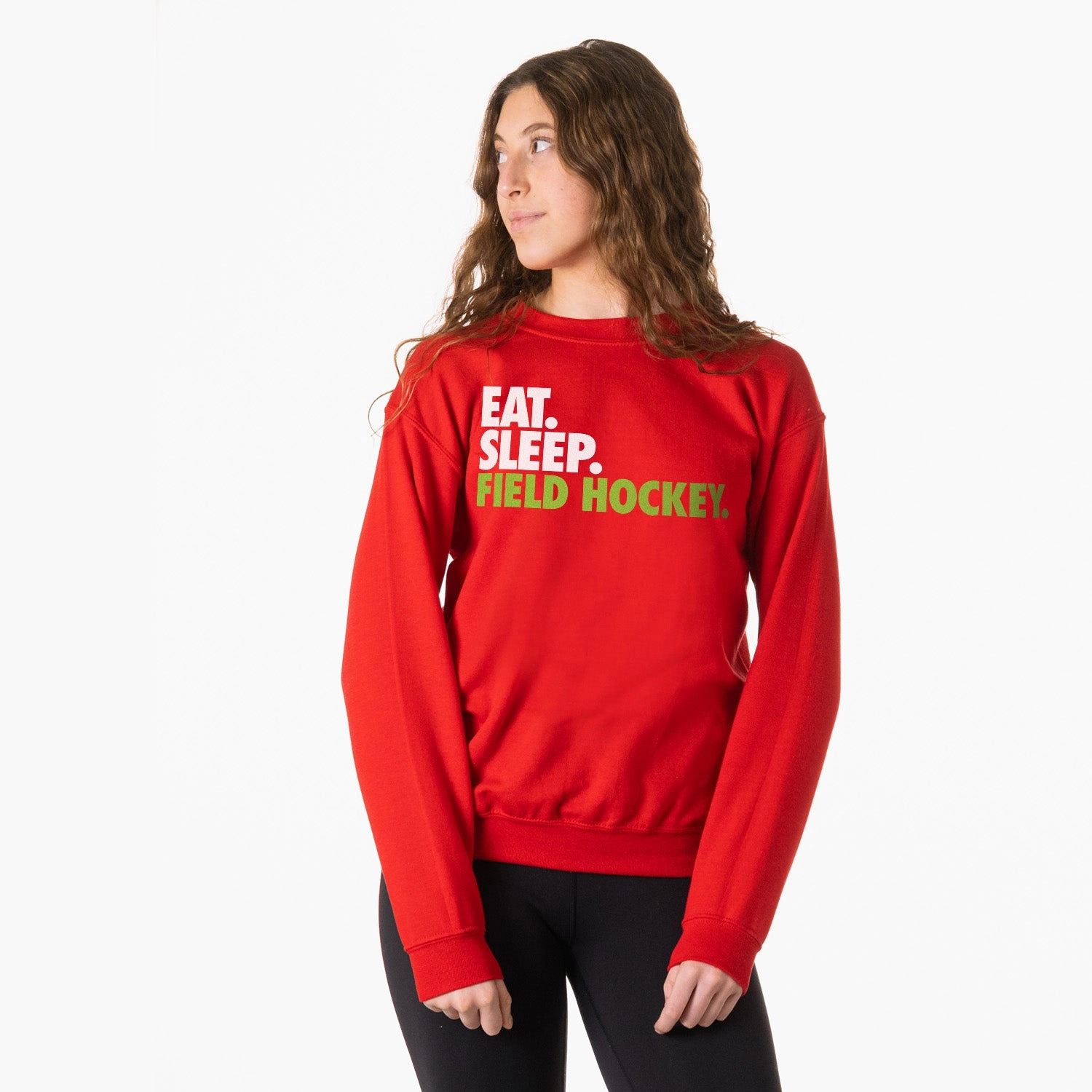 Companies That Create Custom Sweatshirts For Family Reunions Field Hockey Crewneck Sweatshirt - Eat Sleep Field Hockey