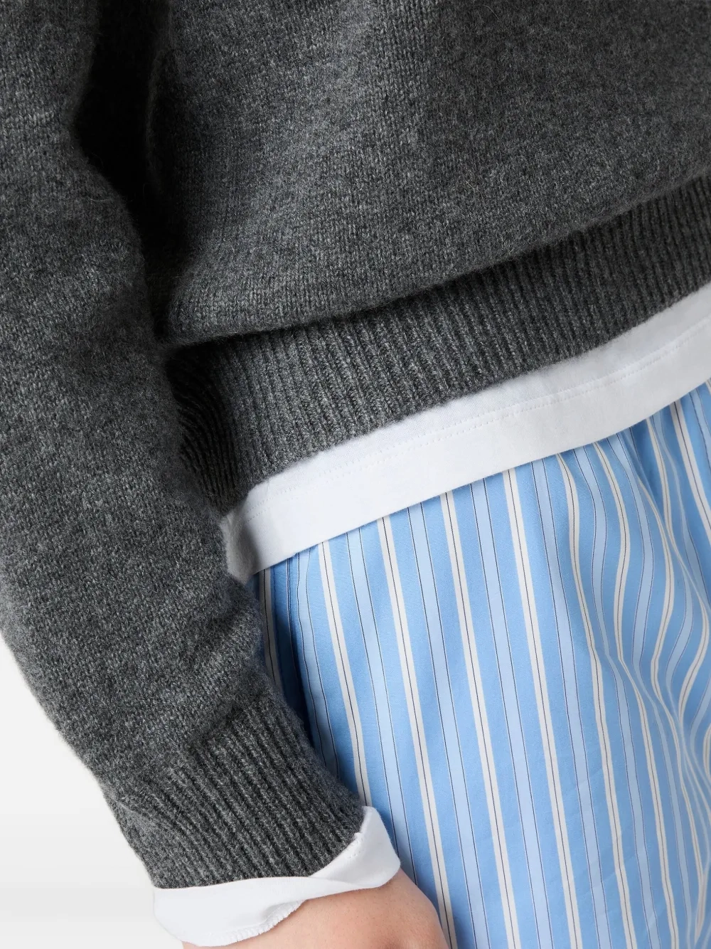 MIU MIU - Women Cashmere V-Neck Sweater Skate Knitwear