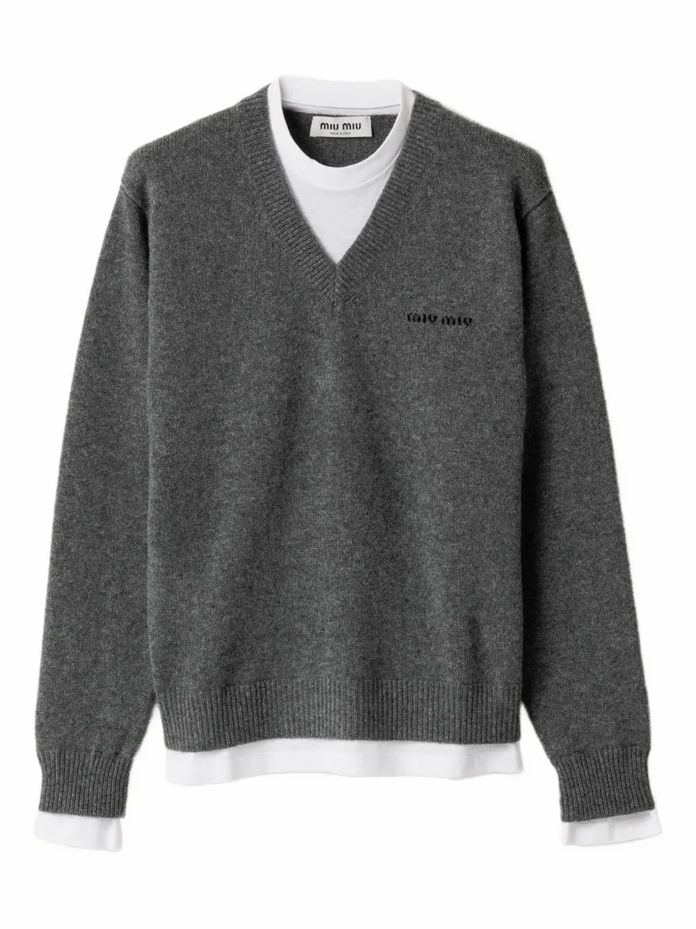 MIU MIU - Women Cashmere V-Neck Sweater Hawick Knitwear Shops