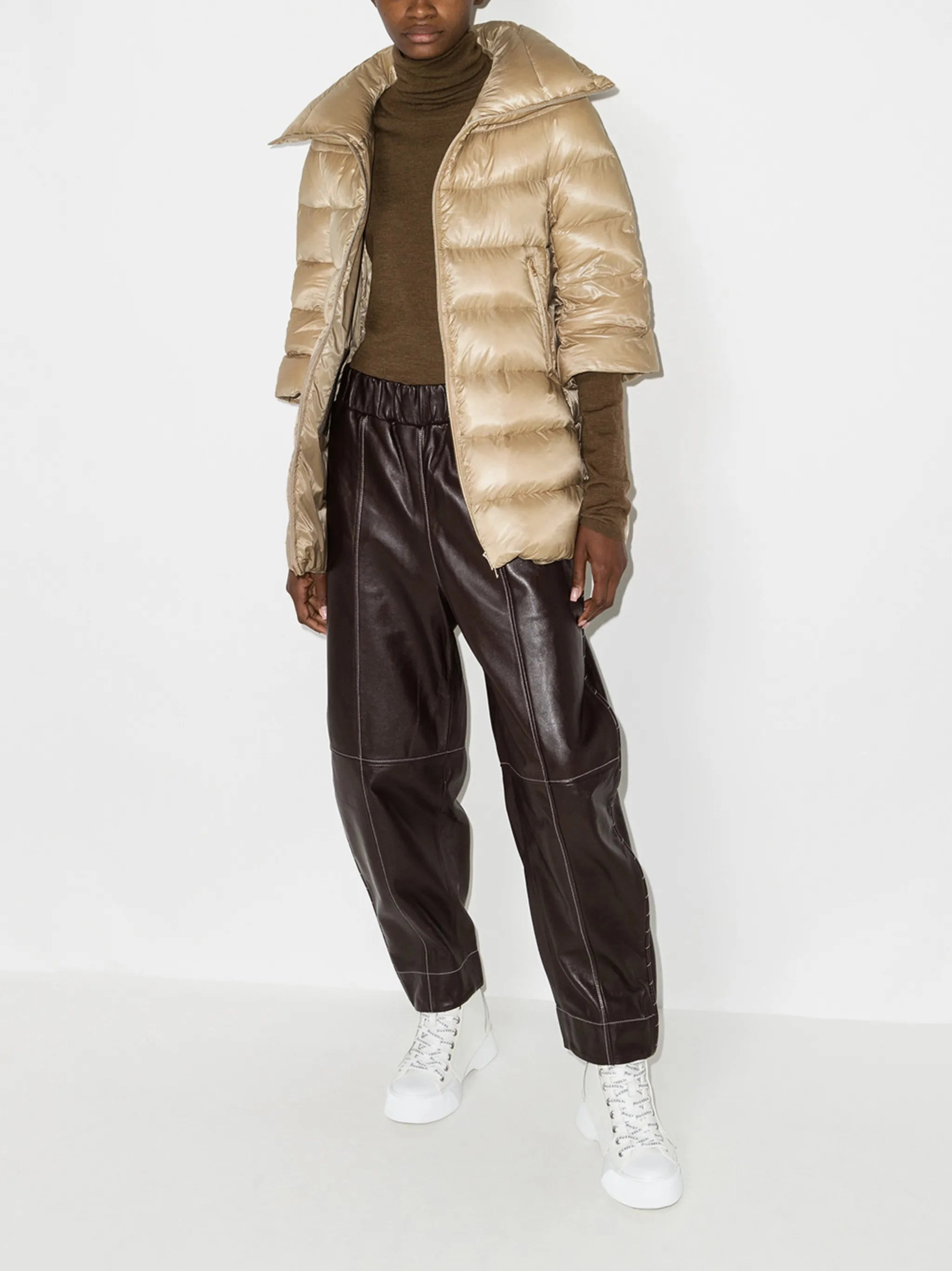 Pamela Mccoy Leather Coats Cleofe coat