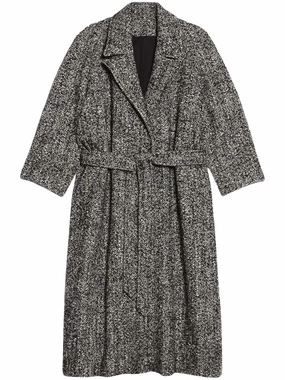 Madras Sport Coats belted marl-knit coat