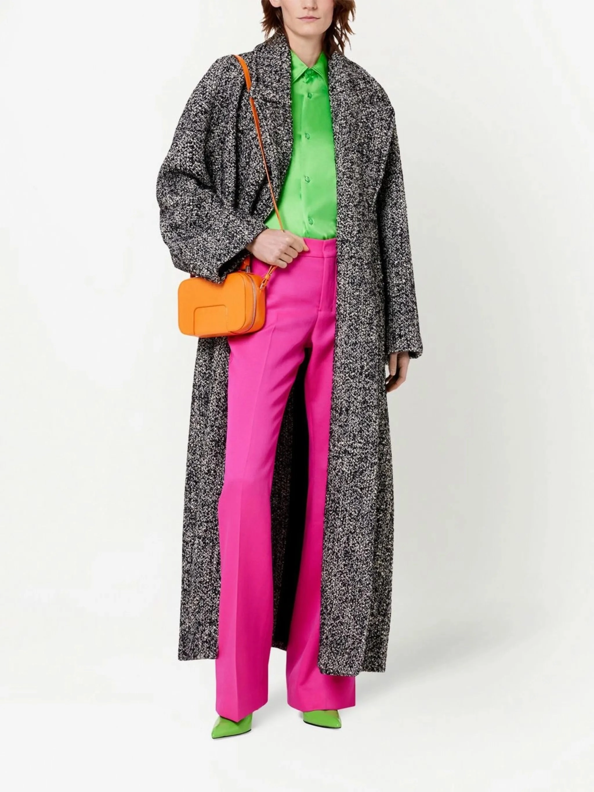 Vintage Winter Coats belted marl-knit coat