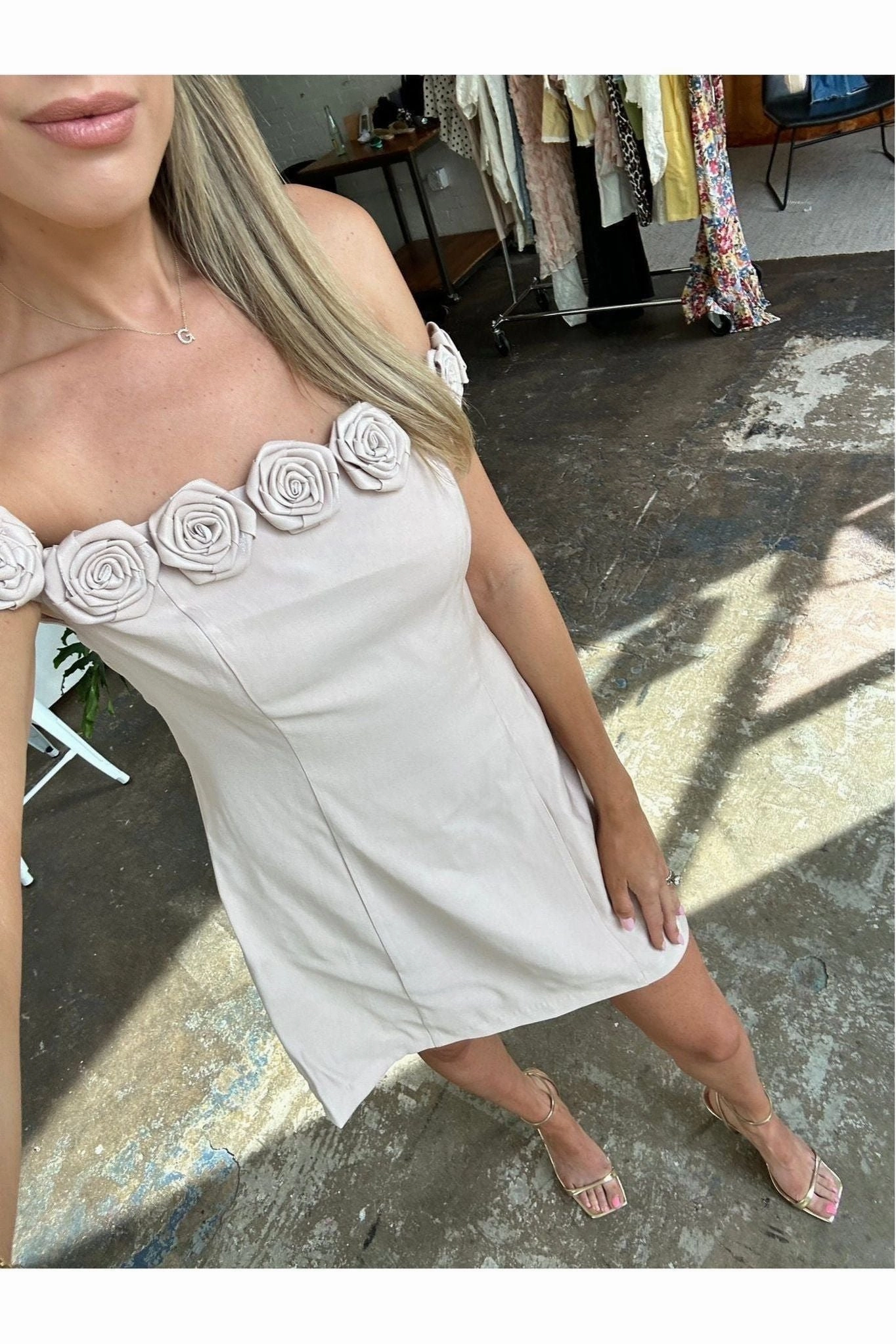 Rosario Floral-appliquéd Crepe Mini Dress Primrose Mini Dress