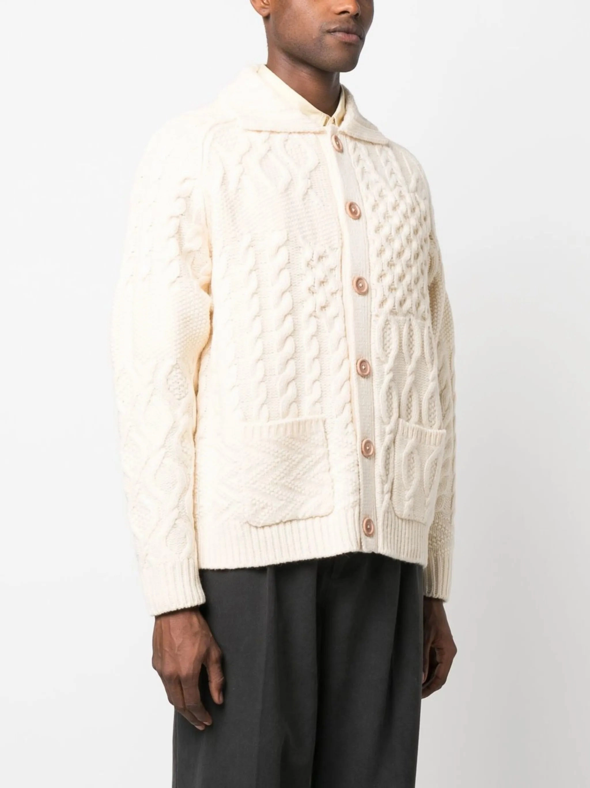 Slow Fashion Knitwear Alan cable-knit wool cardigan