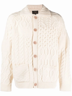 Alan cable-knit wool cardigan Tamahine Knitwear
