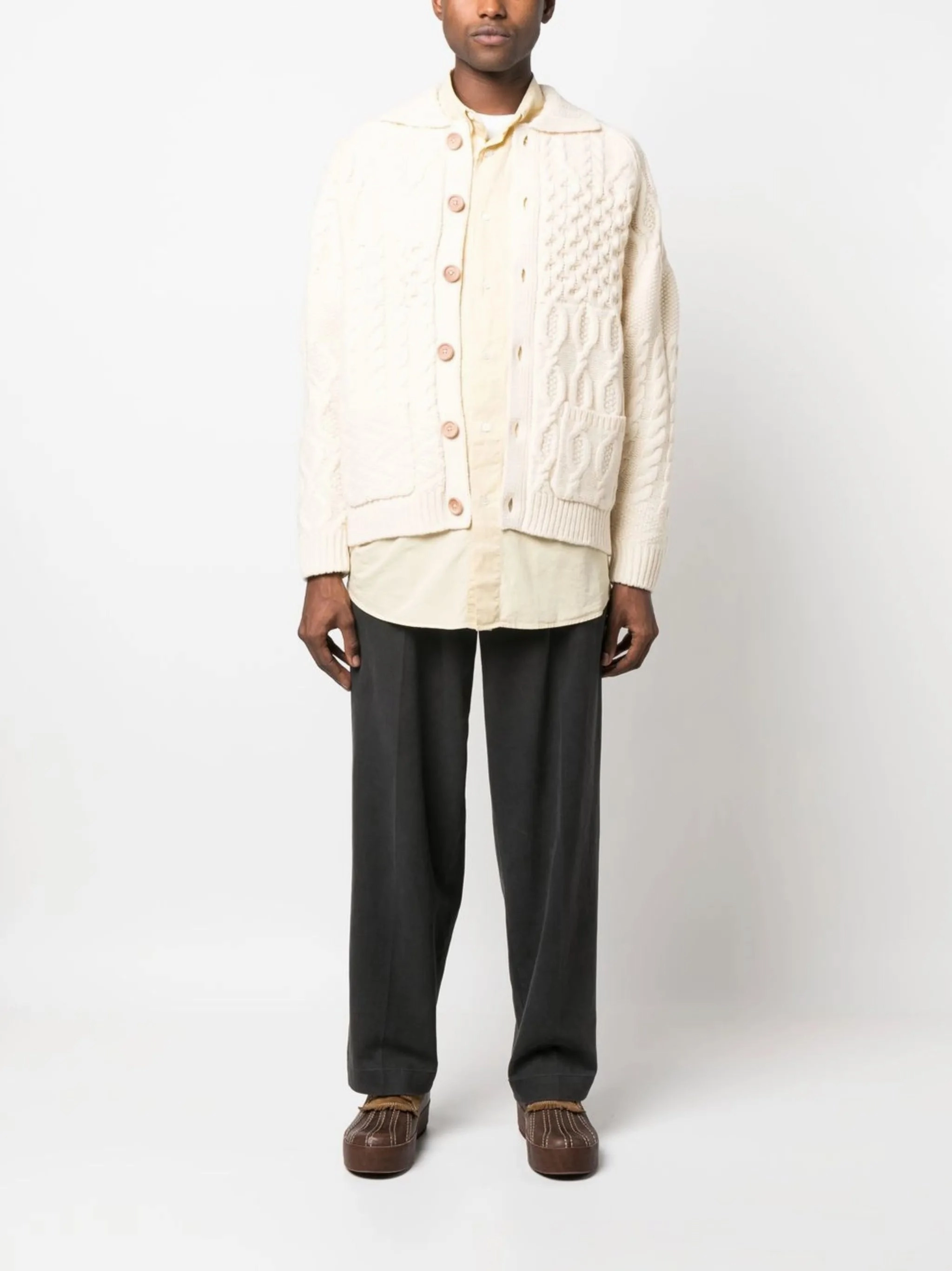 Alan cable-knit wool cardigan Glow Knitwear