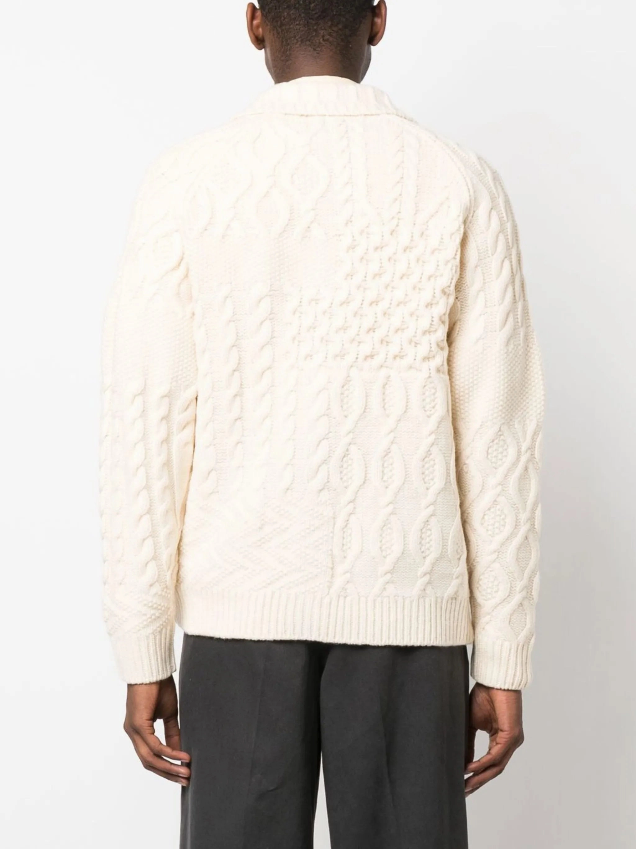 Sezane Knitwear Sizing Alan cable-knit wool cardigan