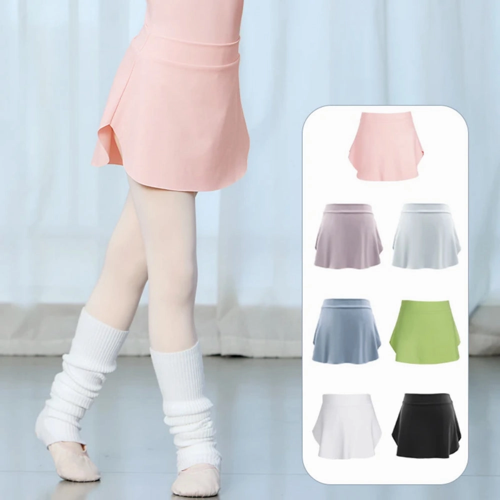 Thigh High Socks With Skirt Pull On Ballet Skirt - Ballerina Wrap Skirt for Girls Toddler with Lightweight Chiffon Mesh Elastic Waist for Dance Gymnastics