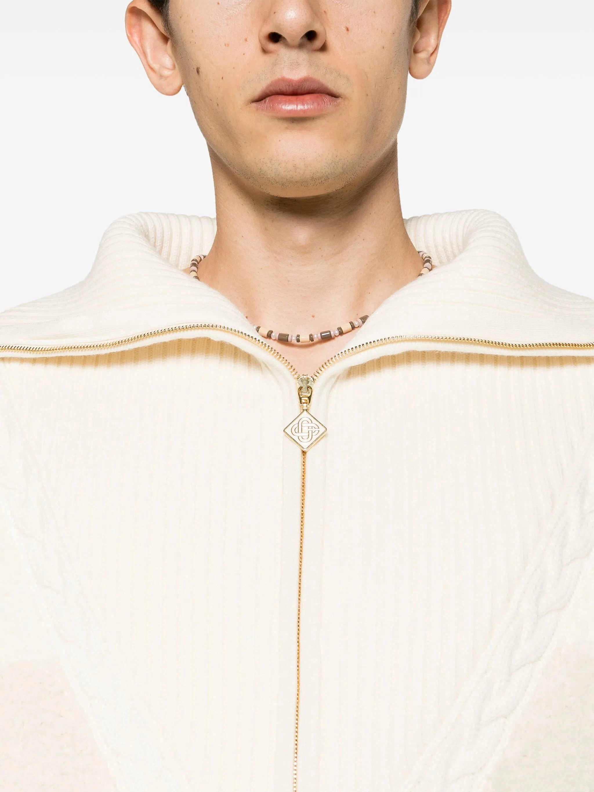 Colin Burke Knitwear Price checked boucl cardigan