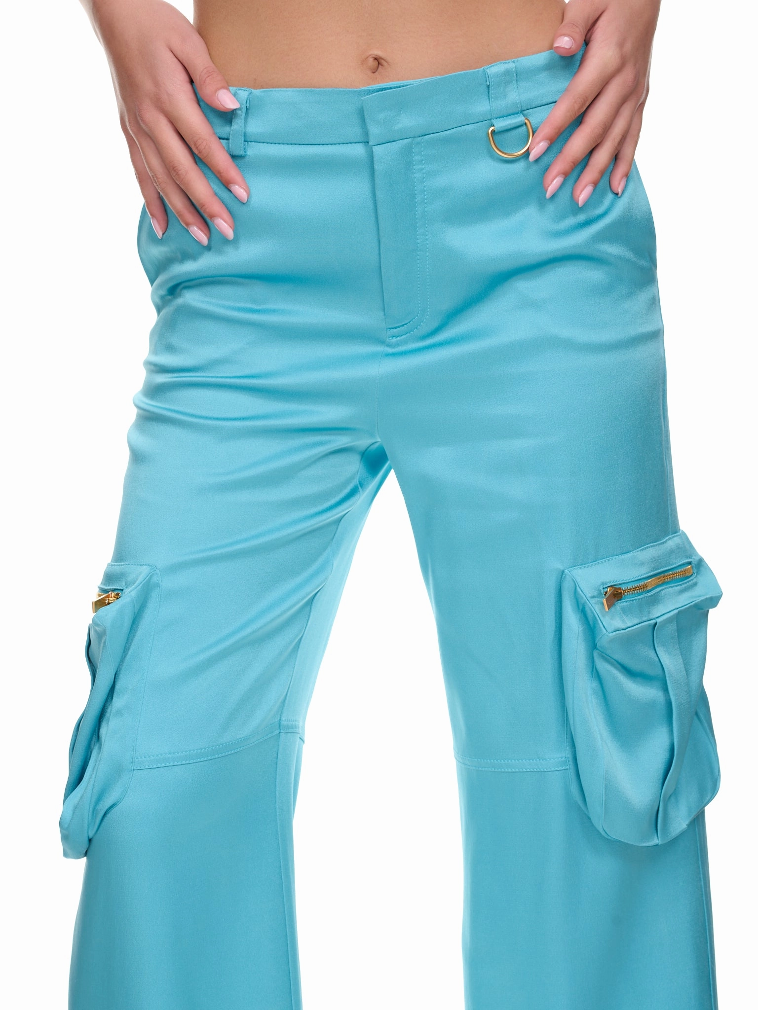 Satin Cargo Pants (2P084A-N0699-BUTTERFLY) Cargo Pants Are Back