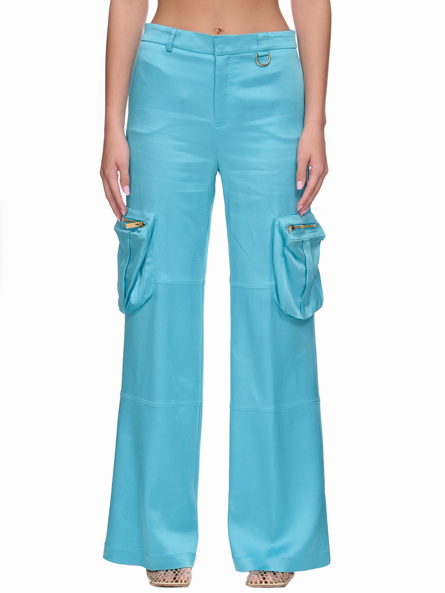 Satin Cargo Pants (2P084A-N0699-BUTTERFLY) Dungaree Cargo Pants