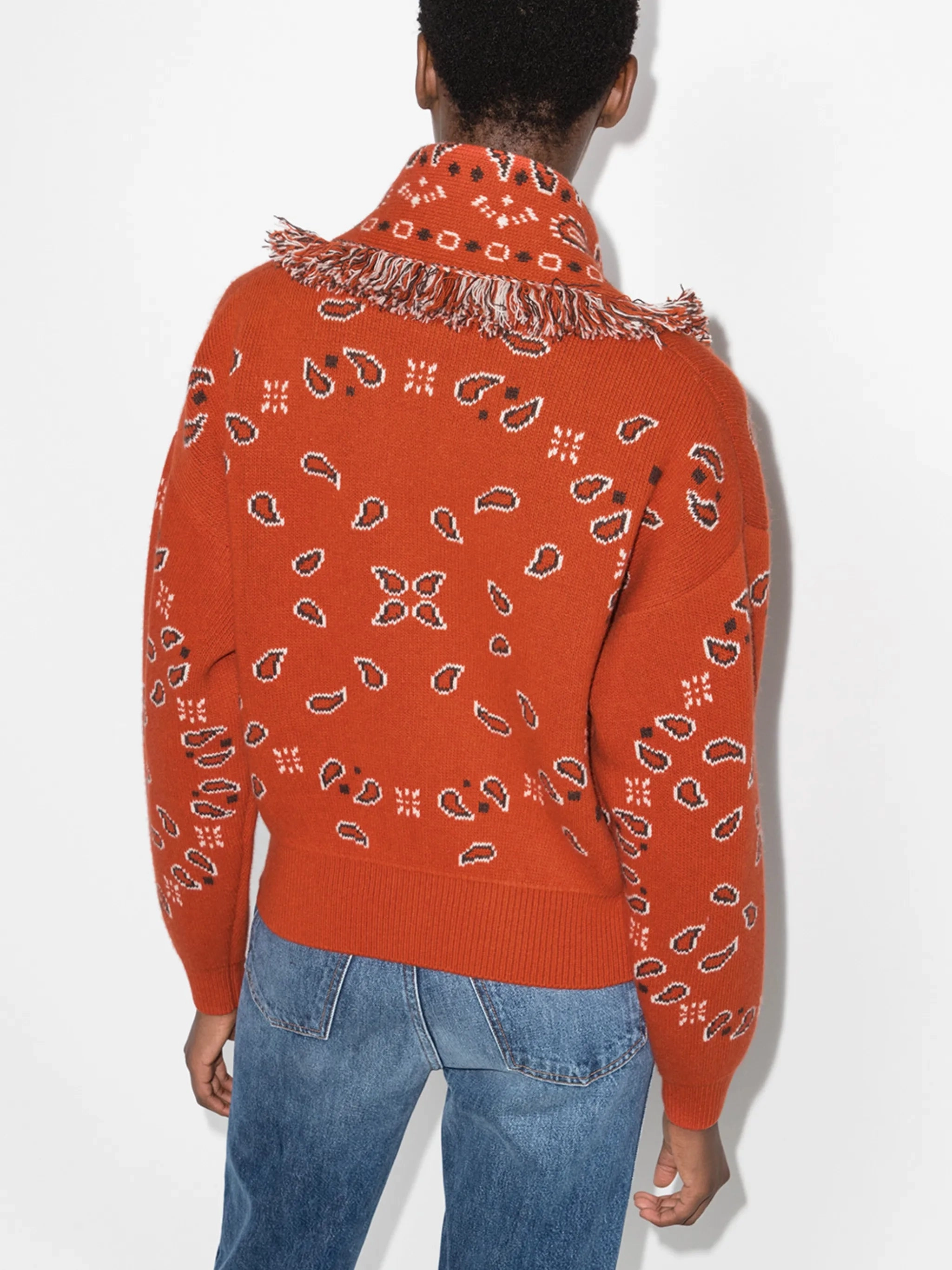 Tse Knitwear bandana-pattern V-neck cardigan