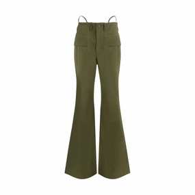Song Cargo Pants R13 Green Cotton Flared Pants