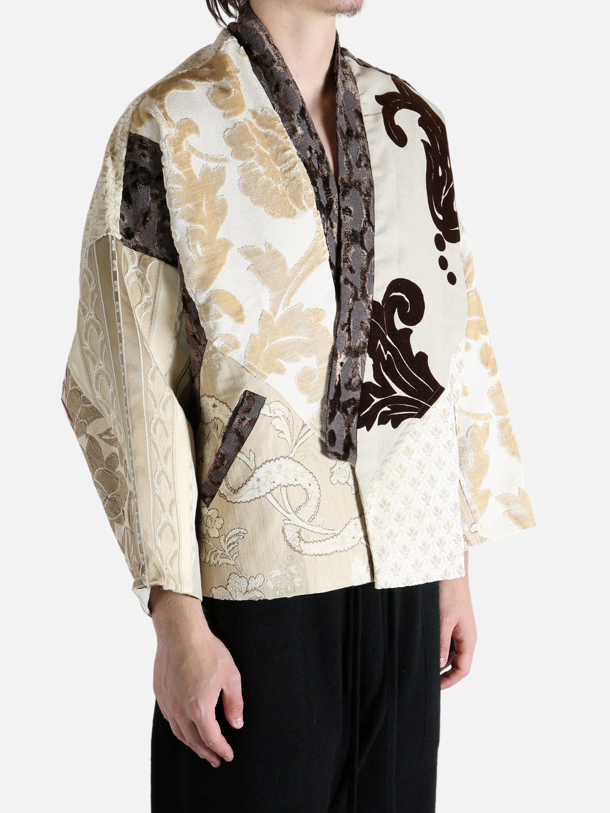 EMERGENCY ROOM - Men Patchworked Kimono Best Mink Fur Coats For Everyday